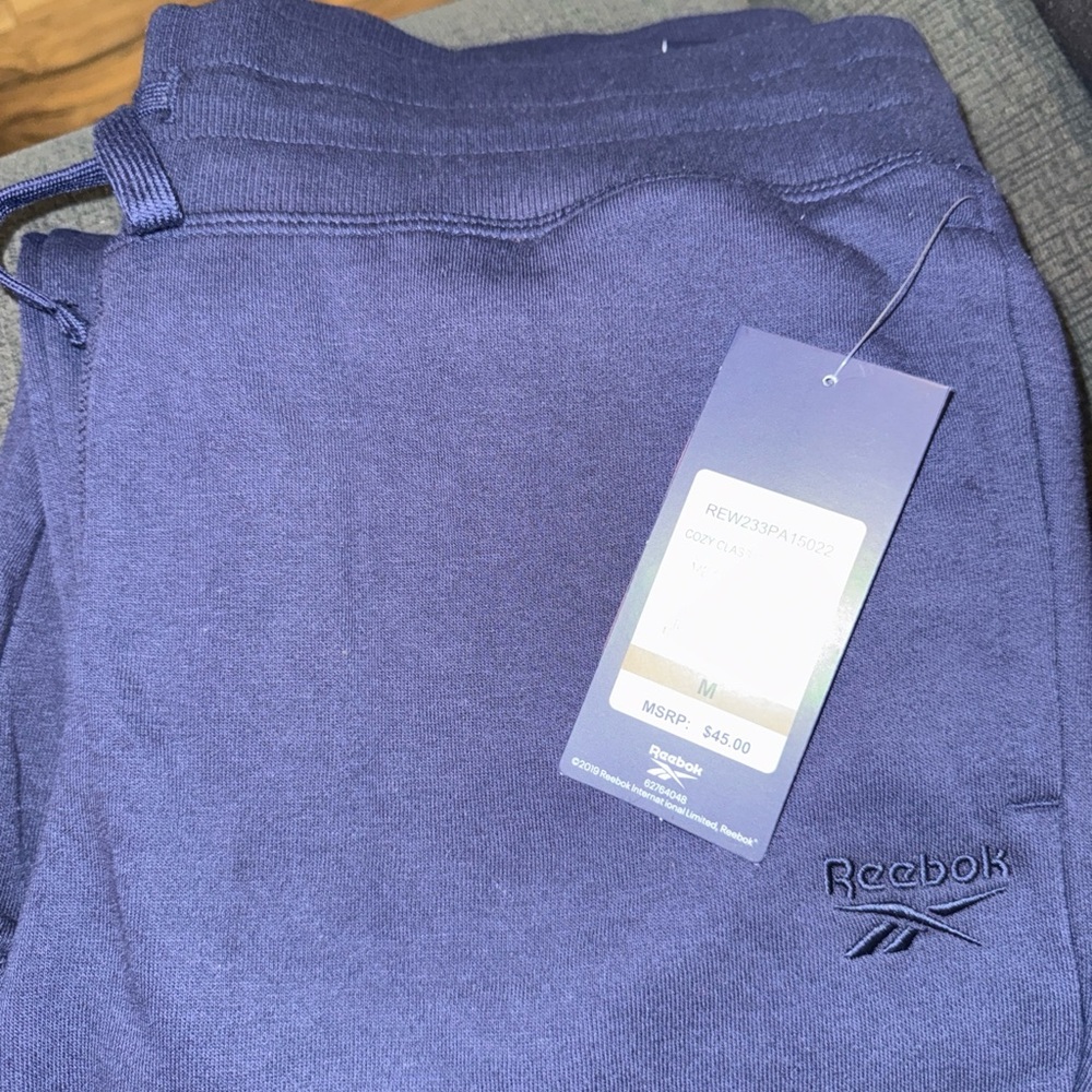 Reebok Cozy Classic Sweatpants Standard Fit 30” Inseam Vector Navy Blue NWT Sz M - Picture 5 of 5